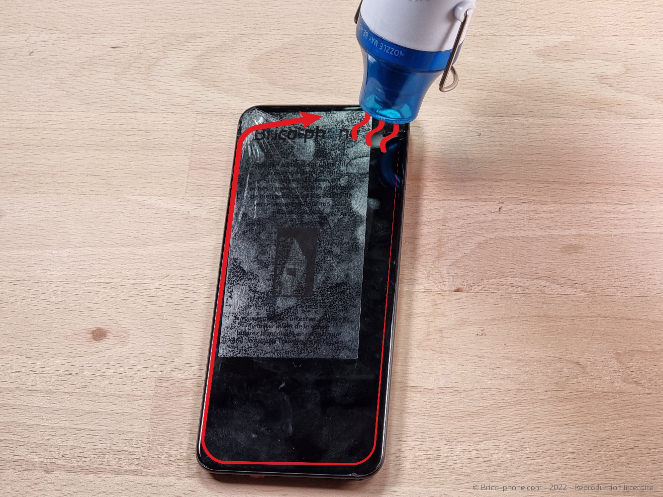 Changement de l'écran (vitre + LCD) sur A53S photo 2