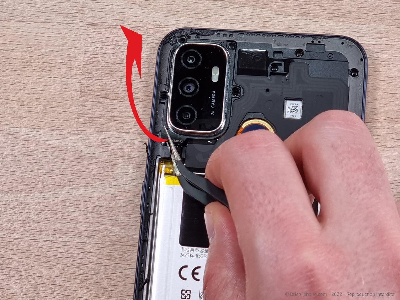 Changement de l'écran (vitre + LCD) sur A53S photo 3