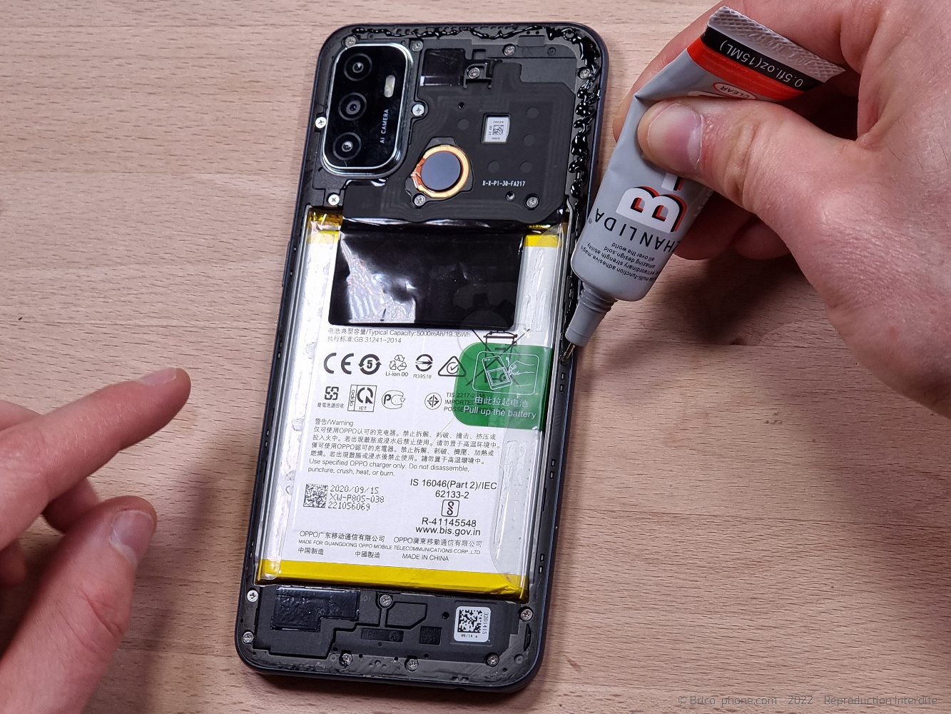 Changement du connecteur de charge sur A53S photo 2