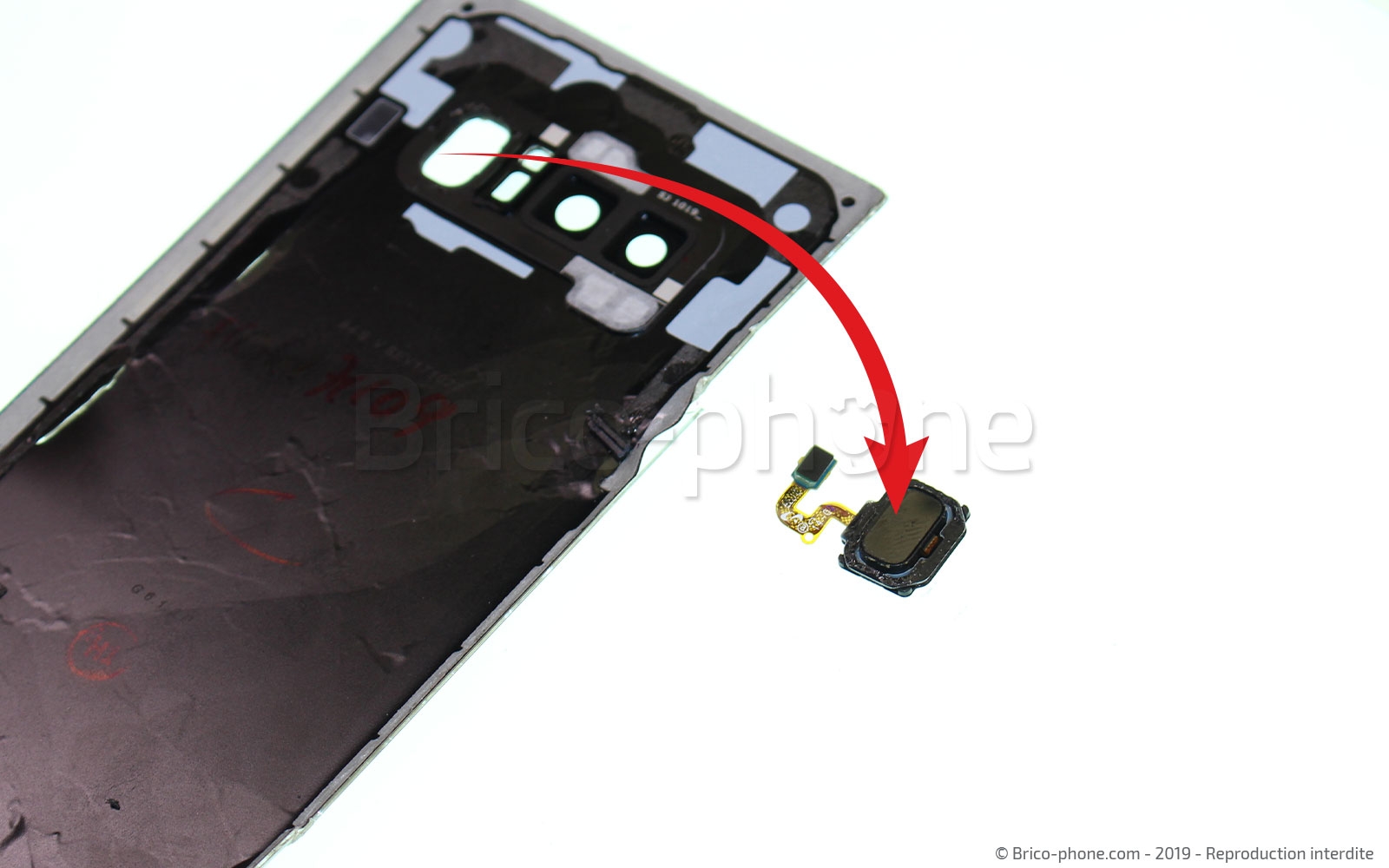 Changement de Vitre Arrière sur Galaxy Note 8 photo 4