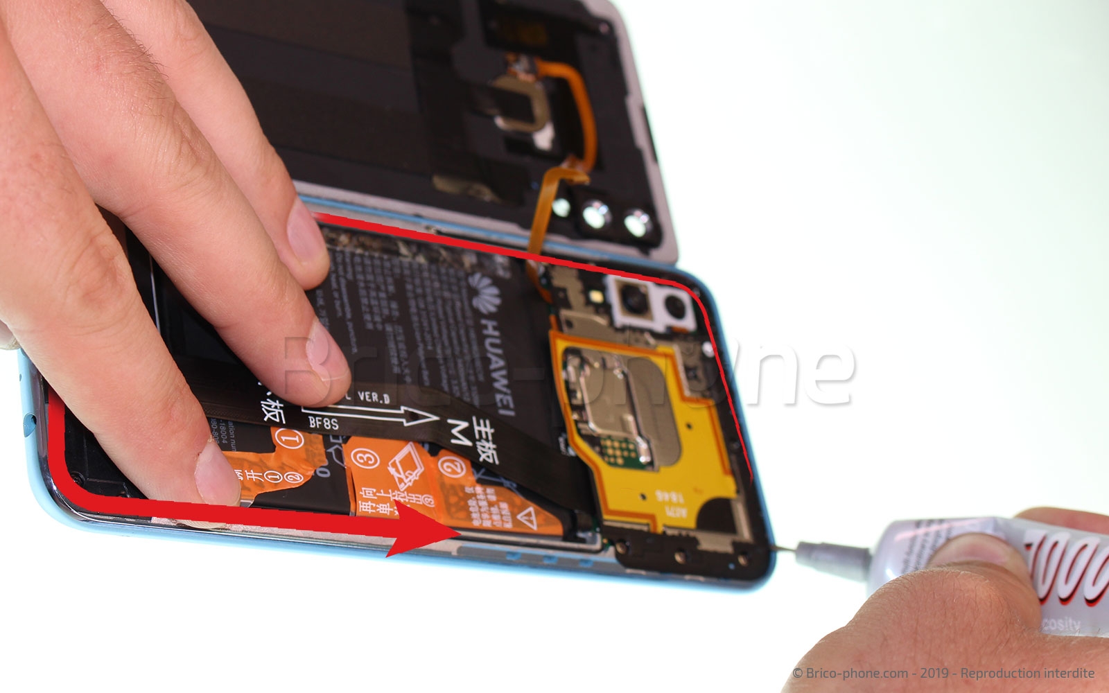 Changement de bloc écran avec batterie sur Honor 10 Lite photo 1