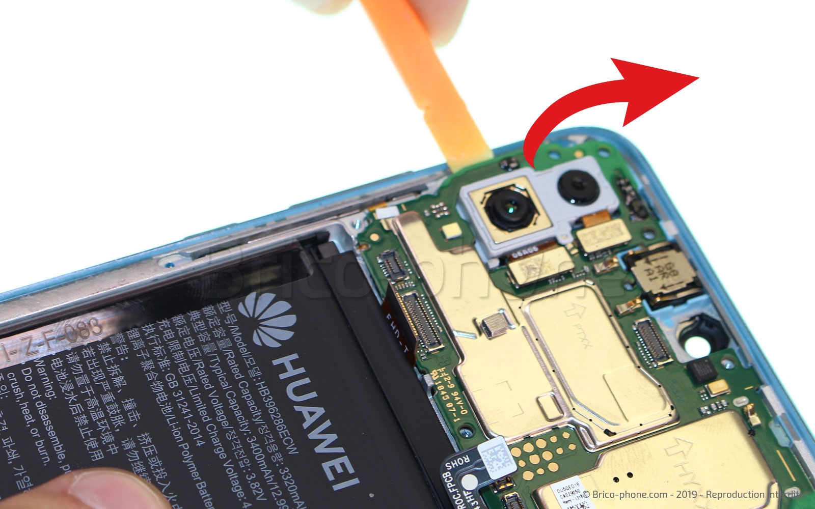 Changement de bloc écran avec batterie sur Honor 10 Lite photo 1