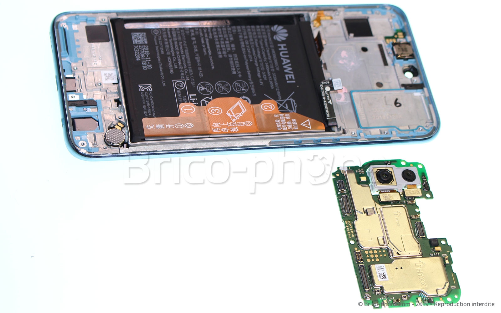 Changement de bloc écran avec batterie sur Honor 10 Lite photo 2