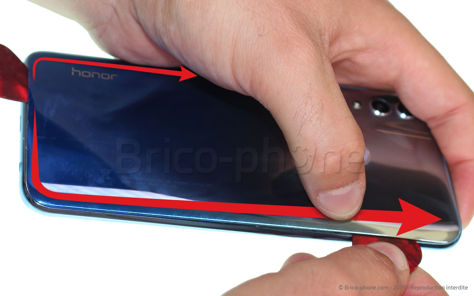 Changement de bloc écran avec batterie sur Honor 10 Lite photo 3