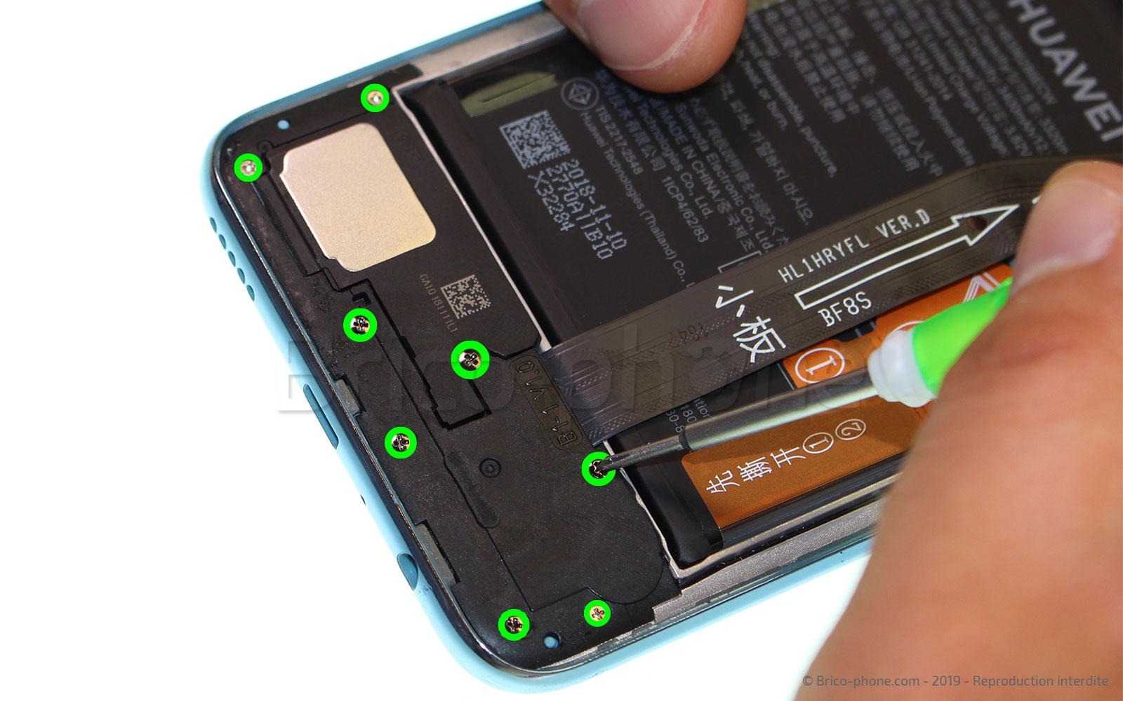 Changement de bloc écran avec batterie sur Honor 10 Lite photo 1