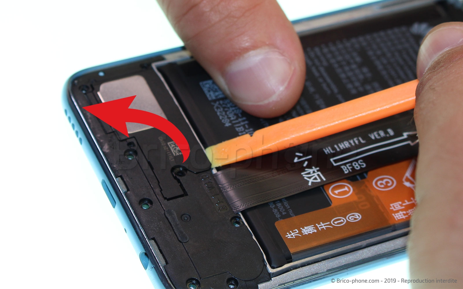 Changement de bloc écran avec batterie sur Honor 10 Lite photo 2