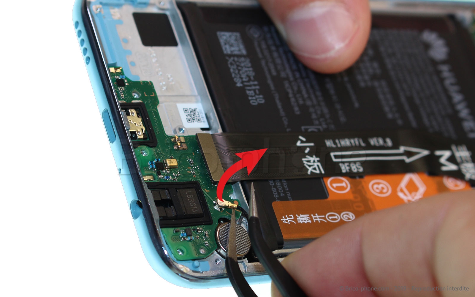 Changement de bloc écran avec batterie sur Honor 10 Lite photo 2