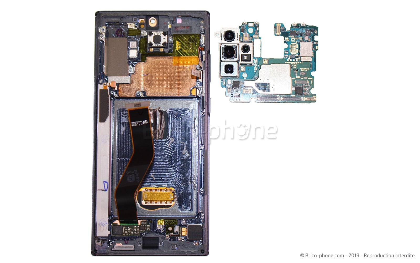 Changement du bloc écran pré-monté avec châssis sur Galaxy Note 10 Plus photo 2