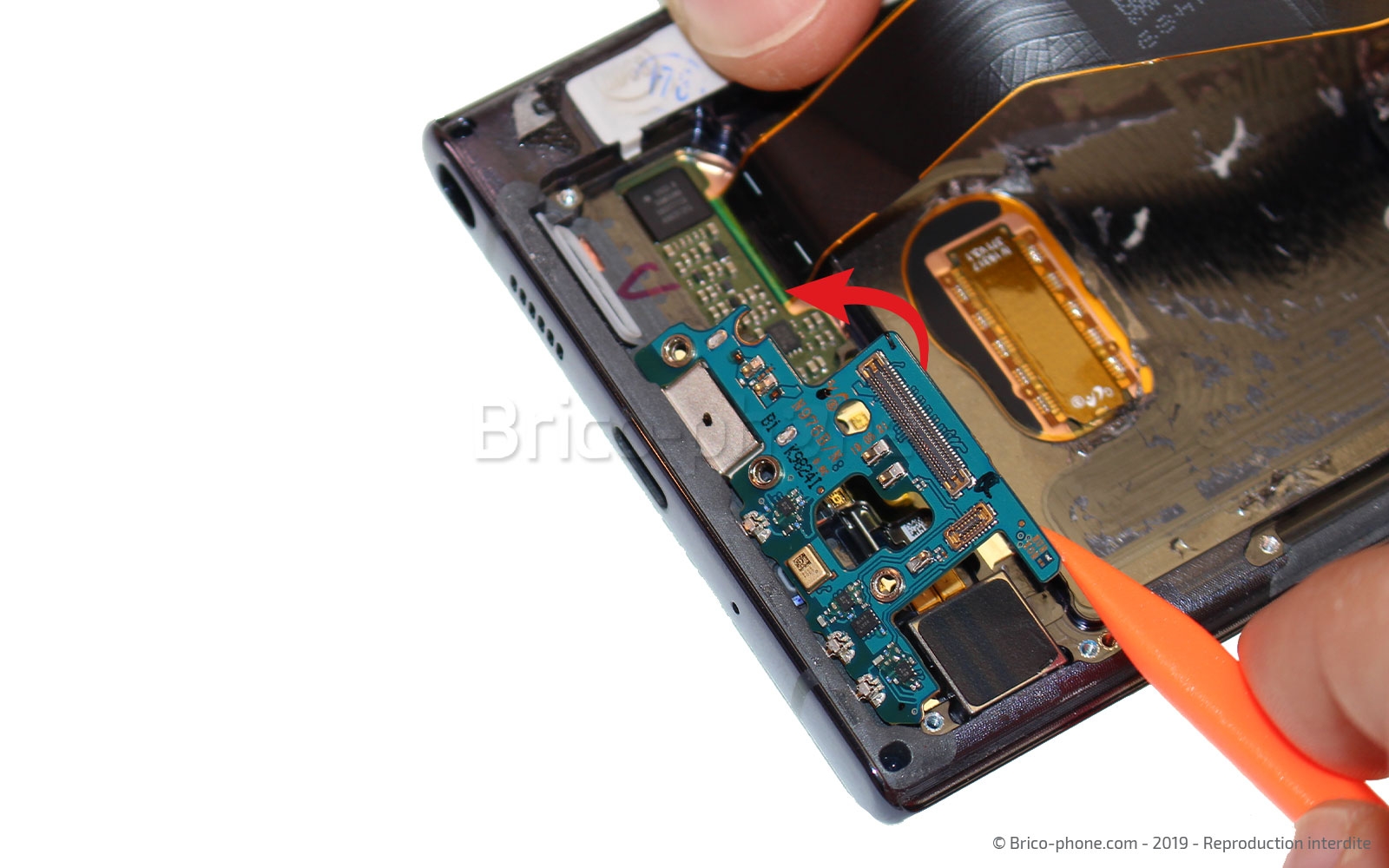Changement du bloc écran pré-monté avec châssis sur Galaxy Note 10 Plus photo 2