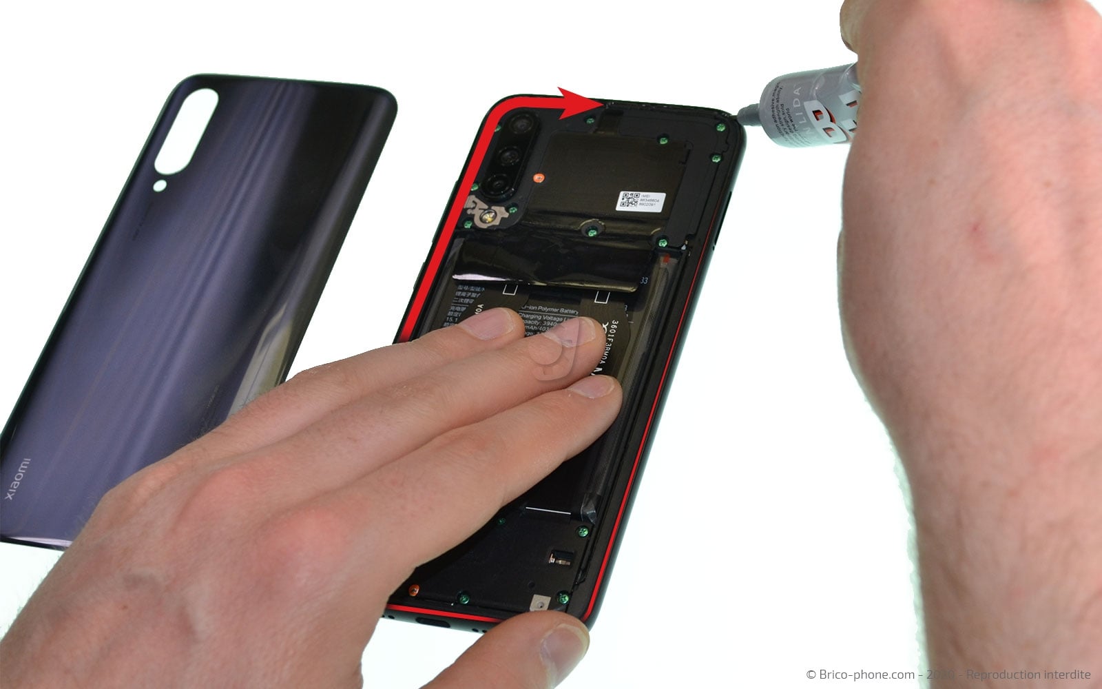 Changement de la vitre arrière sur Mi 9 Lite photo 2