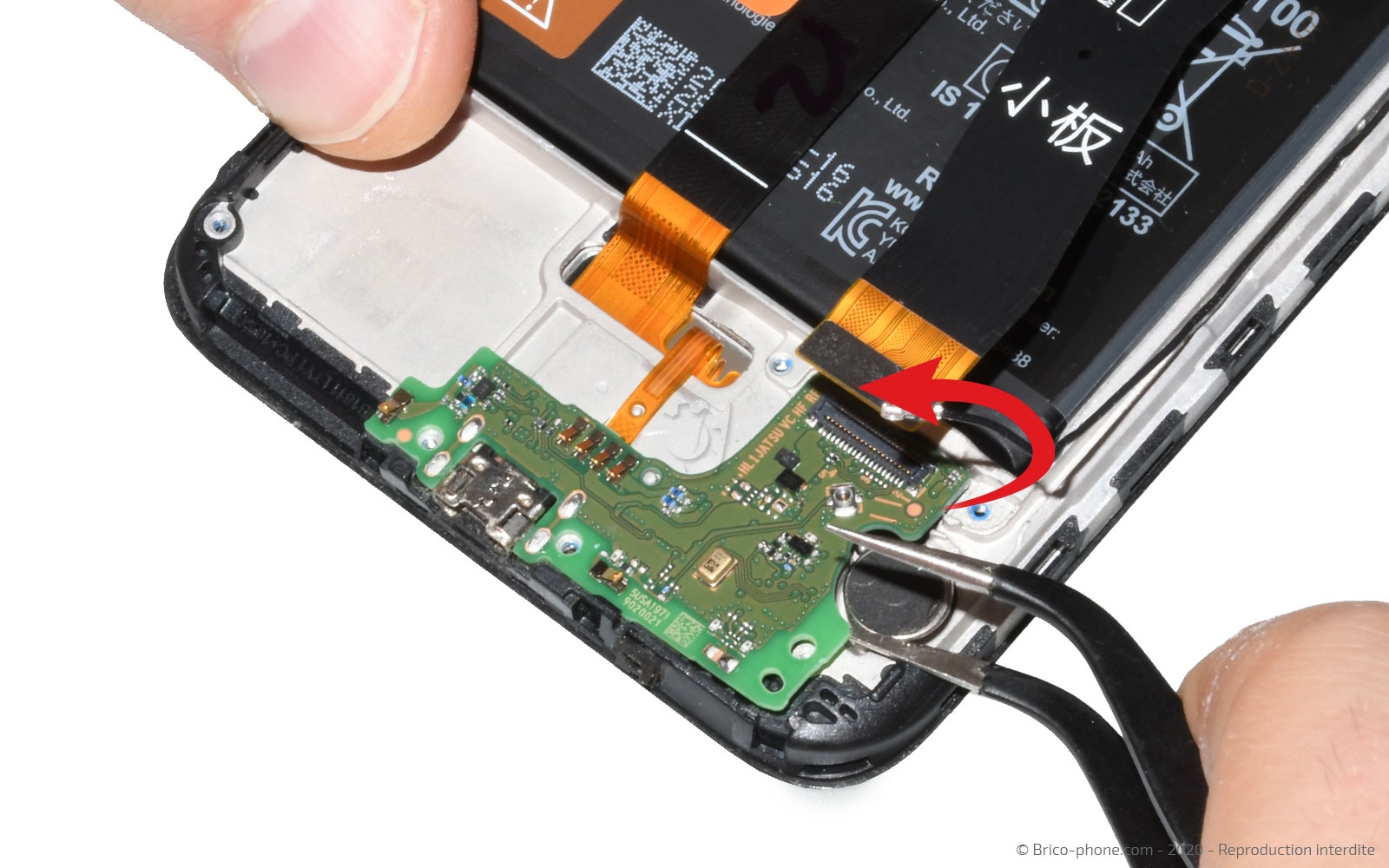 Changement de bloc écran avec batterie sur Y6 2019 photo 2