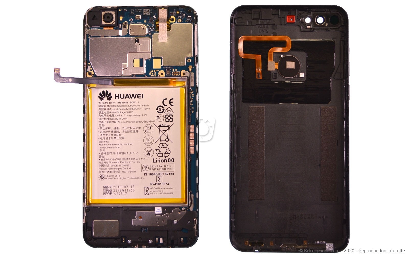 Changement de bloc écran avec batterie sur Y7 2018 photo 2