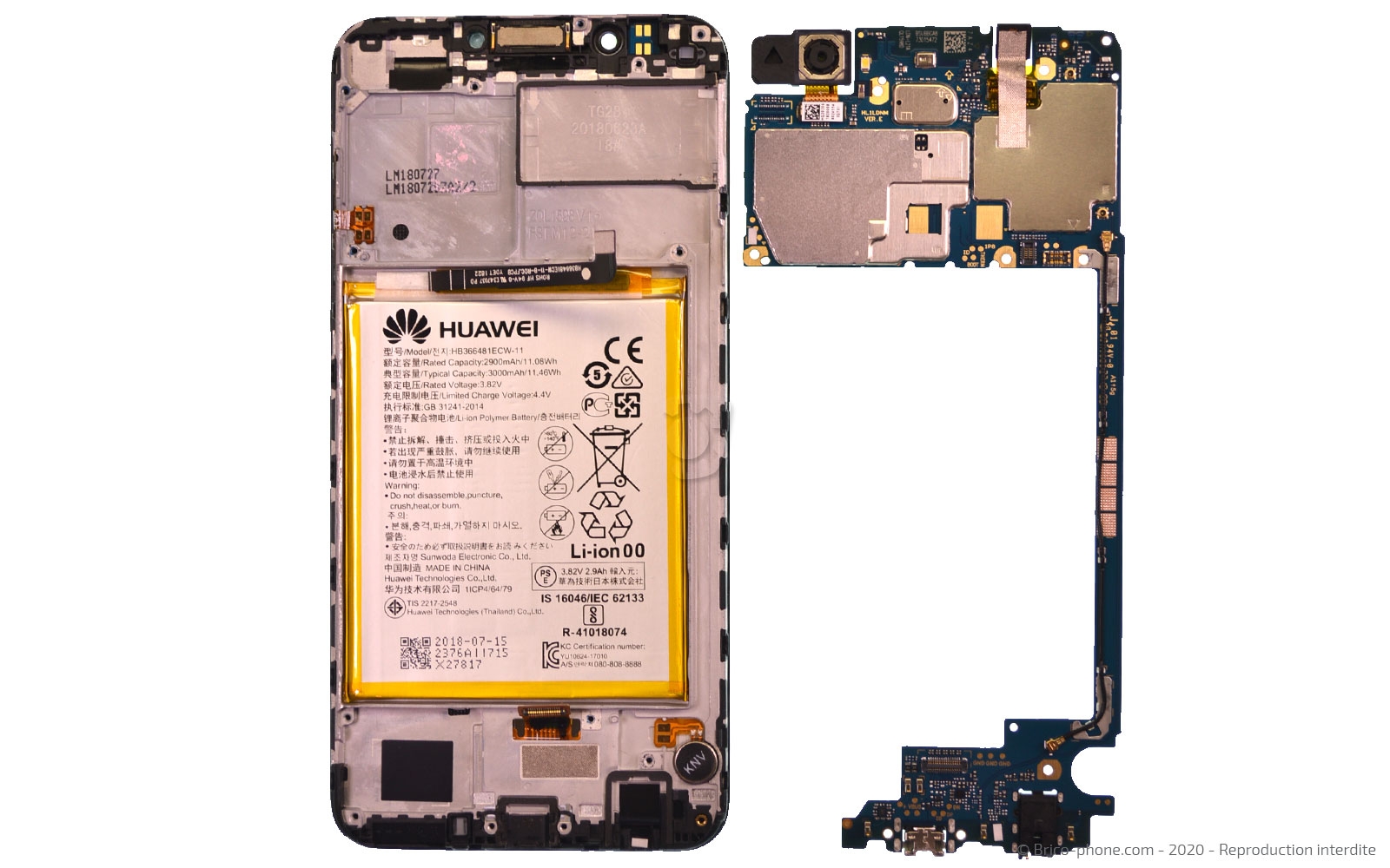 Changement de bloc écran avec batterie sur Y7 2018 photo 3