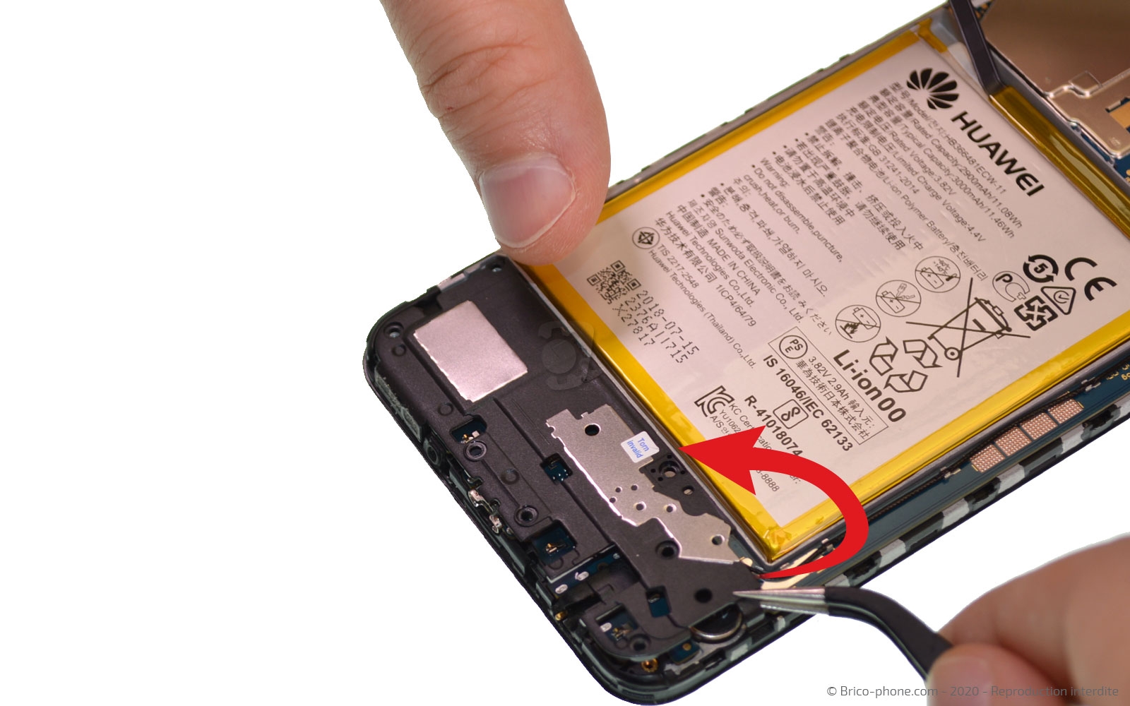 Changement de bloc écran avec batterie sur Y7 2018 photo 3