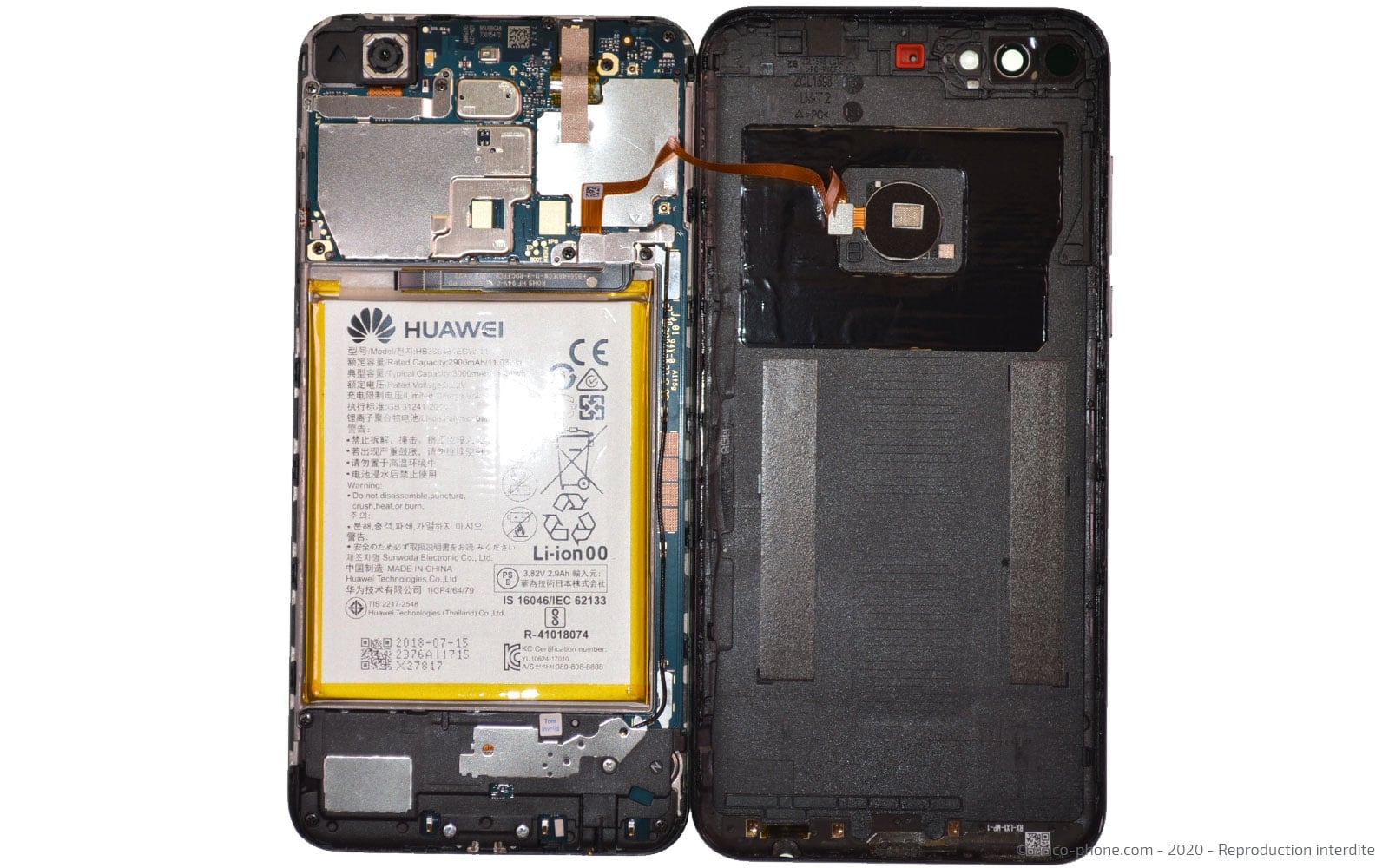 Changement de bloc écran avec batterie sur Y7 2018 photo 4