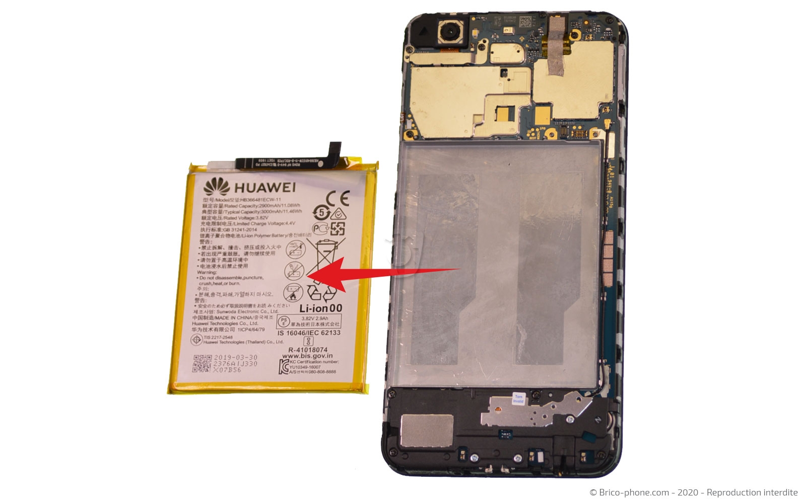 Changement de batterie sur Y7 2018 photo 2