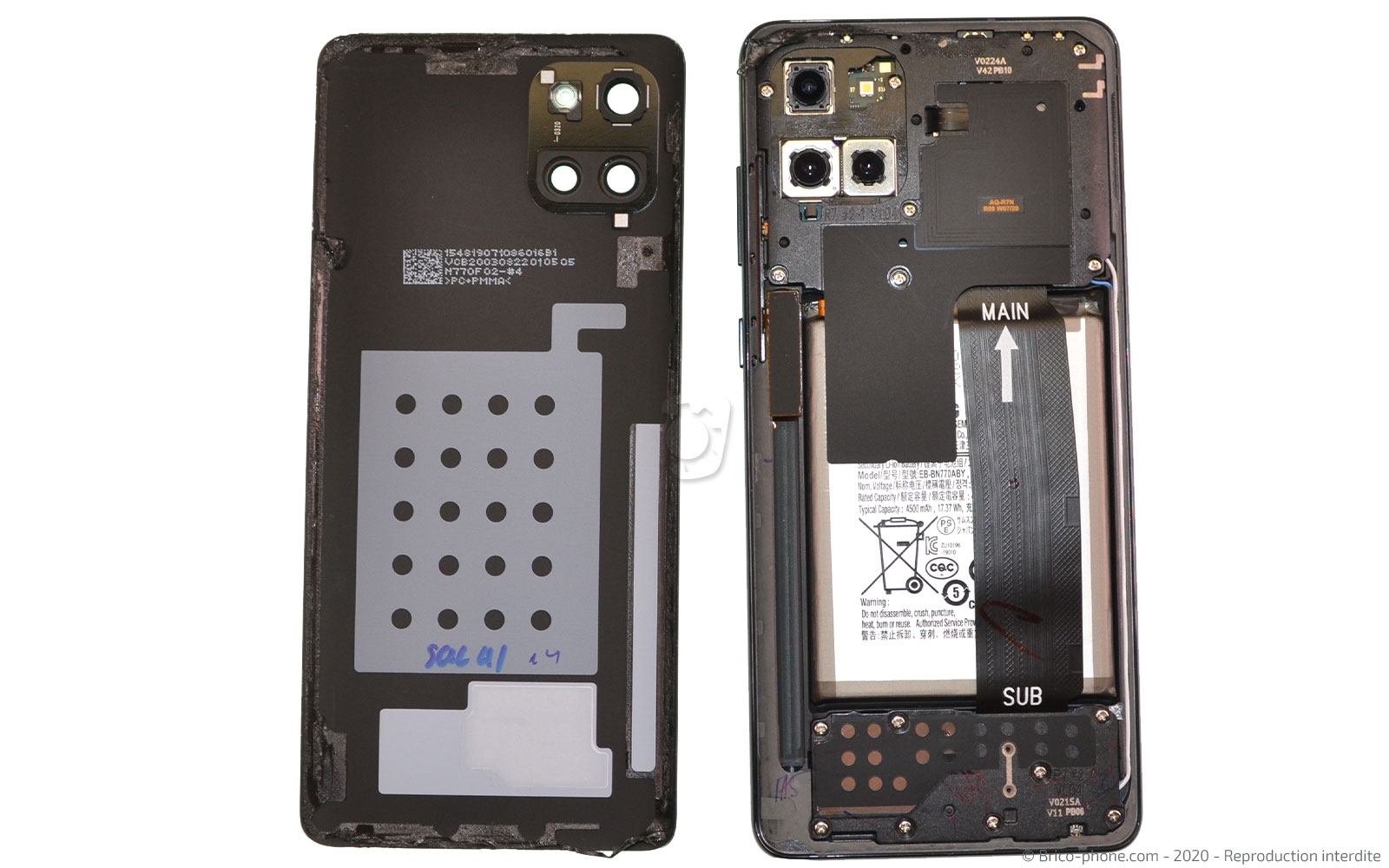 Changement de la vitre arrière sur Galaxy Note 10 Lite photo 3