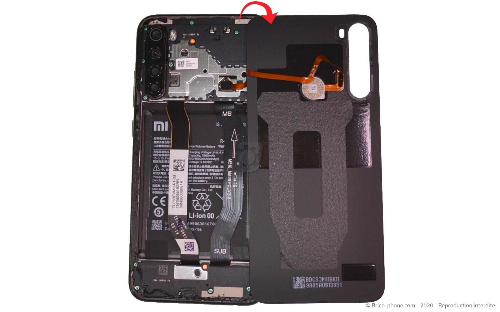 Changement de la batterie sur Redmi Note 8 photo 3