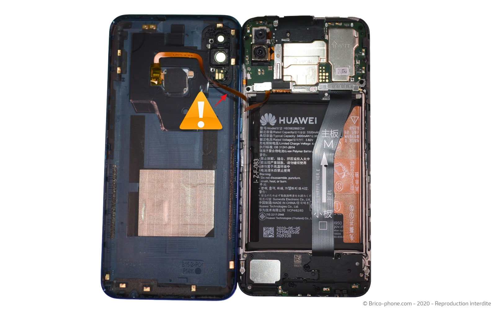 Changement d'écran  ( vitre + LCD ) sur P Smart 2020 photo 4