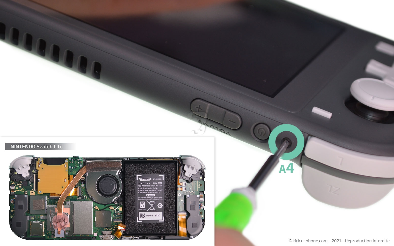 Changement du lecteur de cartes de jeux sur Switch Lite photo 2