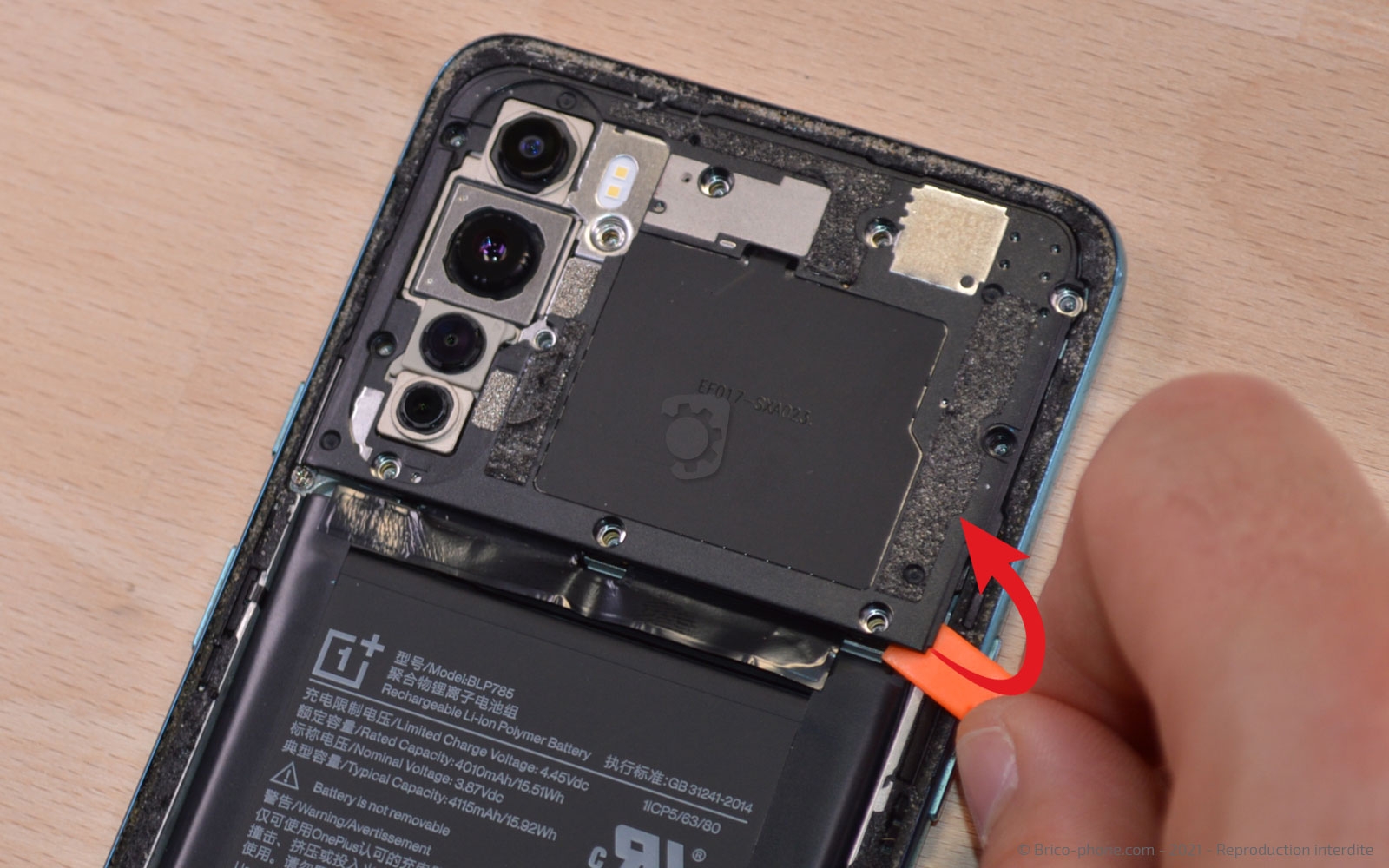 Changement de la batterie sur OnePlus Nord photo 2